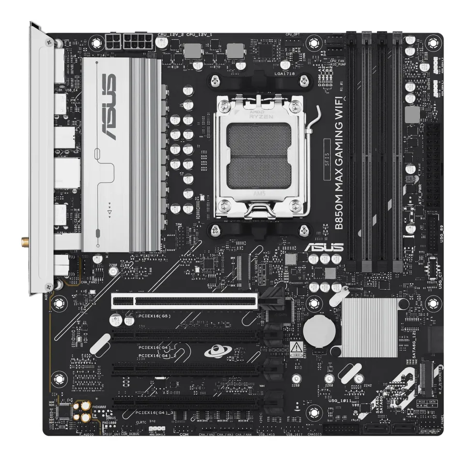 ASUS MB Sc AM5 B850M MAX GAMING WIFI, AMD B850, 4xDDR5, 1xDP, 1xHDMI, WiFi, mATX