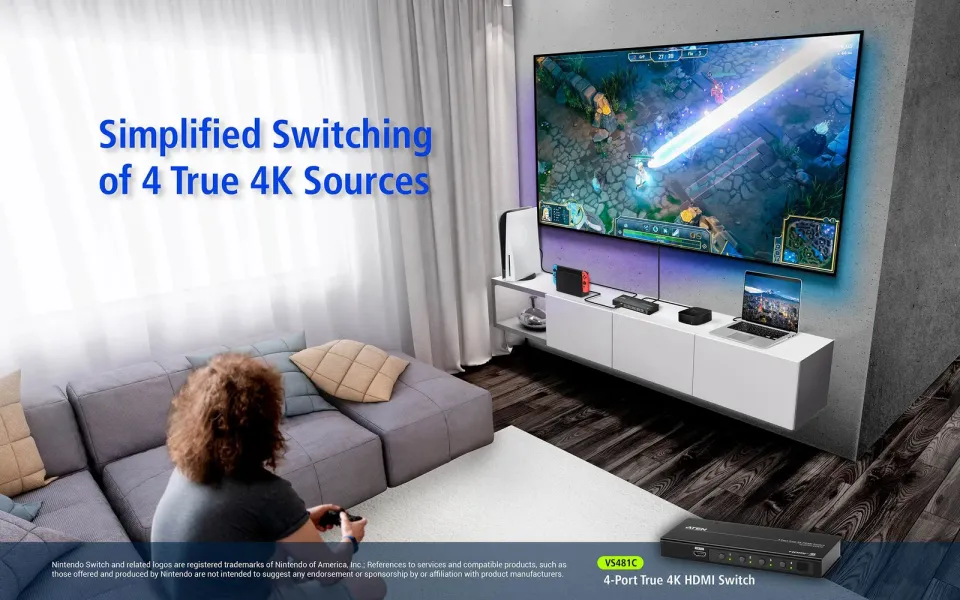 ATEN VS481C-AT-G 4-Port True 4K HDMI Switch