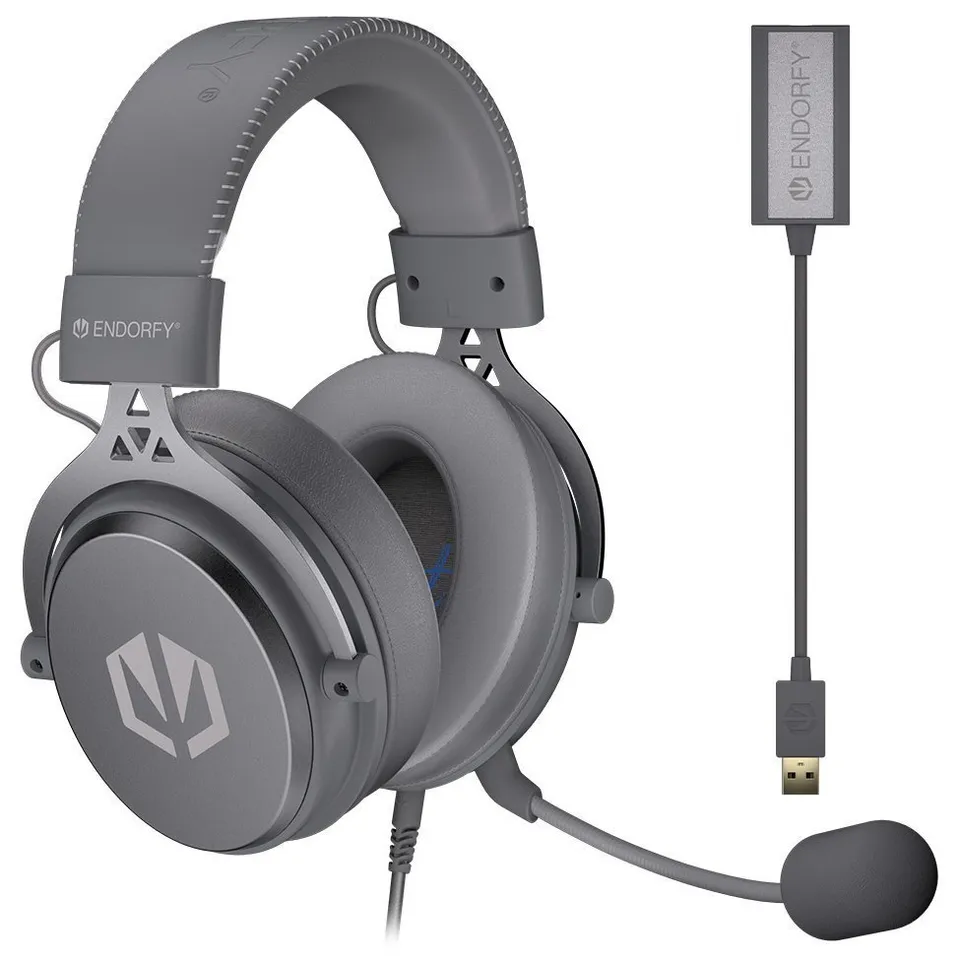 Endorfy VIRO Plus USB Alt Grey Headset,herní,náhlavní,drátový,odnímatelný mik.,5