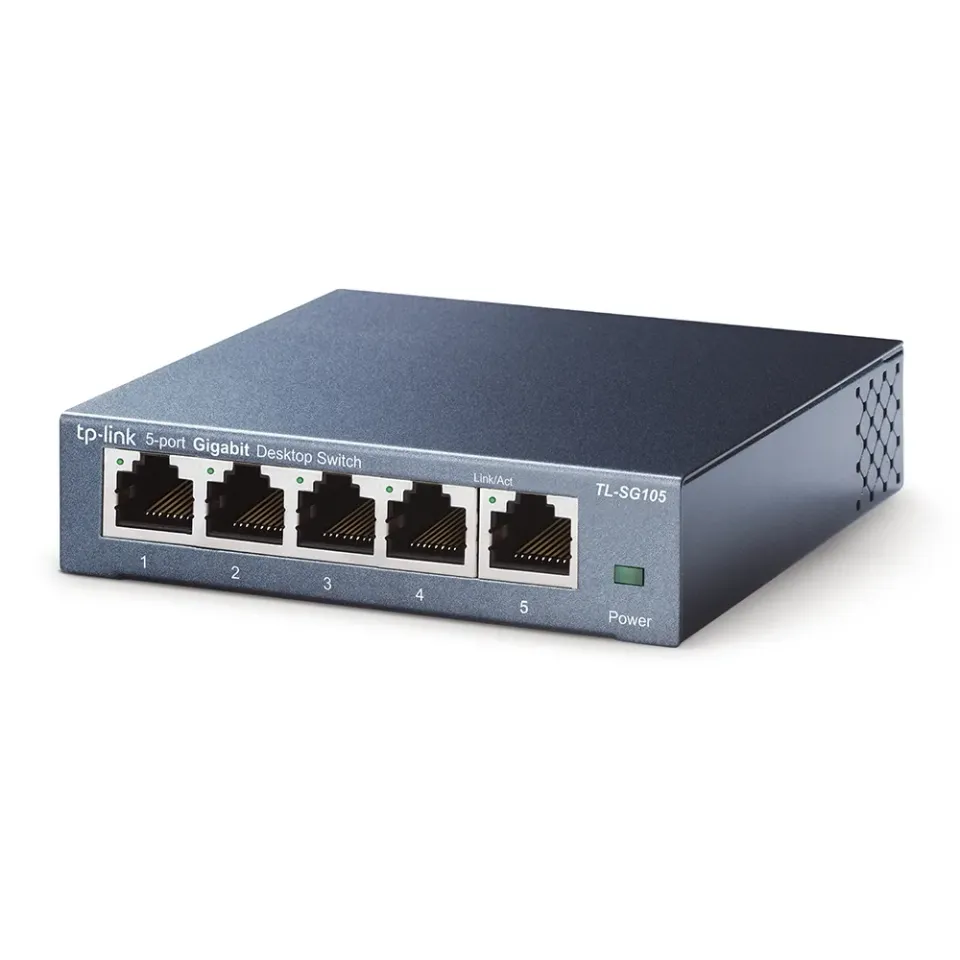 TP-LINK TL-SG105 GBit switch, 5x 10/100/1000Mbps 5port, steel case