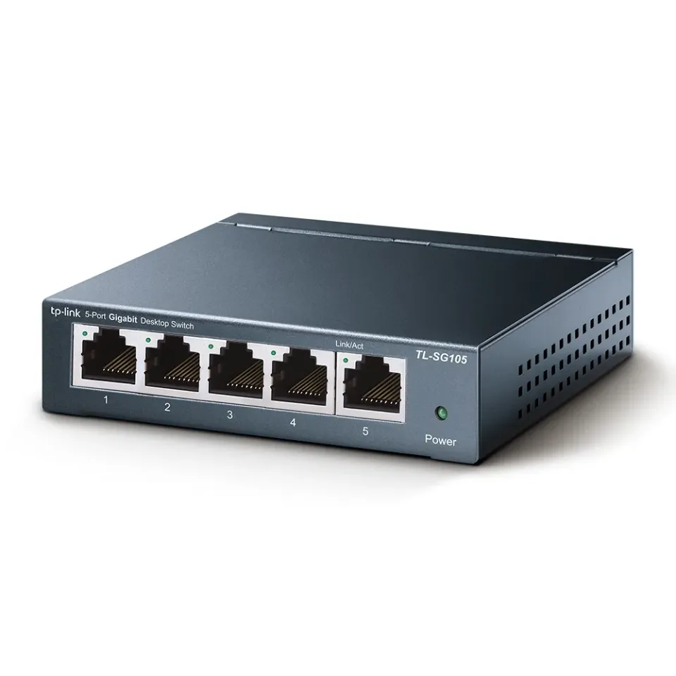 TP-LINK TL-SG105 GBit switch, 5x 10/100/1000Mbps 5port, steel case
