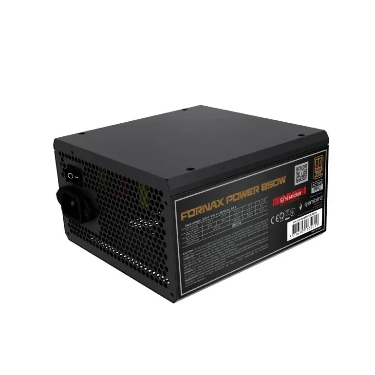 GEMBIRD Napájecí zdroj ATX 850W s aktivním PFC, 12 cm ventilátor, 80+ bronzová b