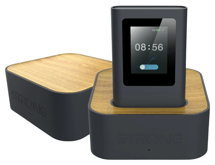 STRONG HOPI-5G-DM6/ sada 3v1/ 5G mobilní hotspot/ Wi-Fi dokovací stanice/ Wi-Fi 6/ nano SIM/ USB-C/ 2x LAN/ černý