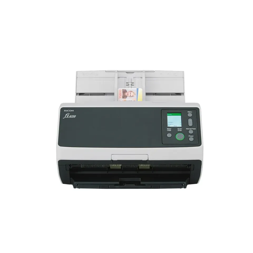 RICOH skener Fi-8190 A4, průchodový, 90ppm, 600dpi, LAN RJ45-1000, USB 3.2,ADF 100listů, 12000 listů za den