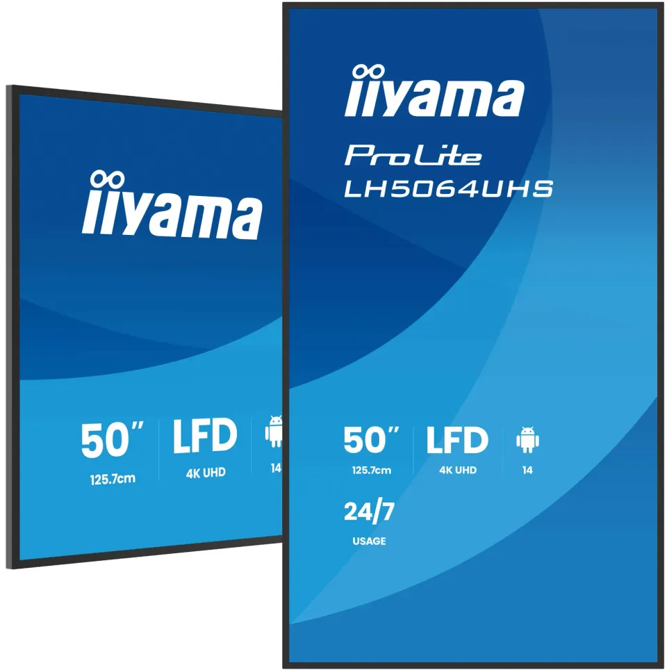 50" iiyama LH5064UHS-B1AG:VA,4K UHD,Android, 24/7