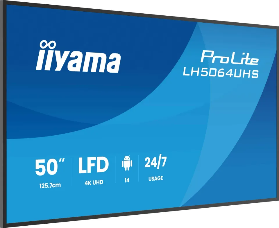 50" iiyama LH5064UHS-B1AG:VA,4K UHD,Android, 24/7