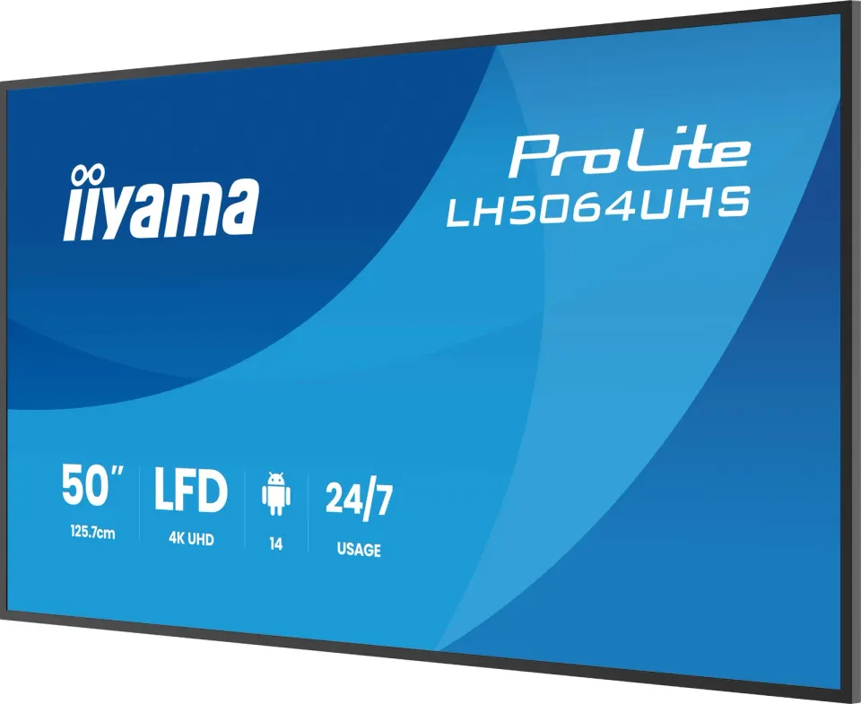 50" iiyama LH5064UHS-B1AG:VA,4K UHD,Android, 24/7