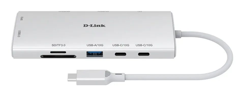 D-Link 10-in-1 USB-C Hub with HDMI x2 / USB-C x2, USB A x2 / Ethernet/Card Reader/Power Delivery
