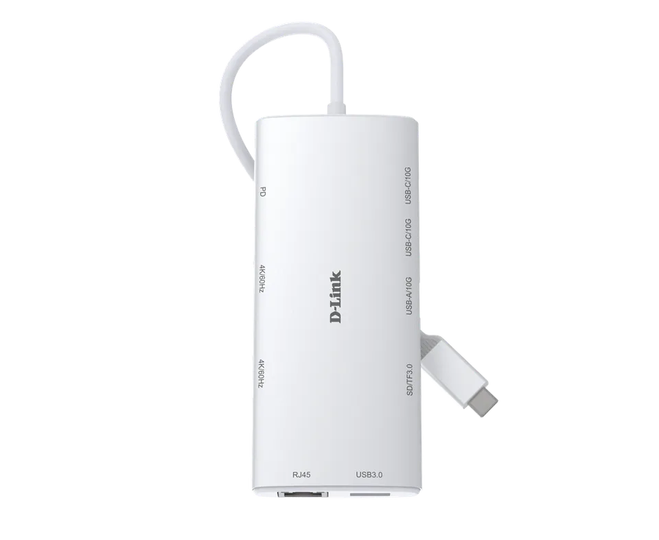 D-Link 10-in-1 USB-C Hub with HDMI x2 / USB-C x2, USB A x2 / Ethernet/Card Reader/Power Delivery