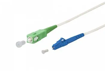 SC/APC - LC/UPC simplex 9/125 SM 0,5m arm.bílý 3mm B3 LSZH