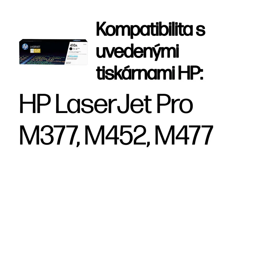 HP CF410A black toner č.410A malý cca 2300 str. (HP CLJ M477, M452, M377dw, černá)