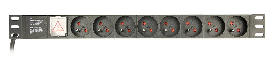 Gembird PDU 8 zásuvek, 1U, 16 A, 3m