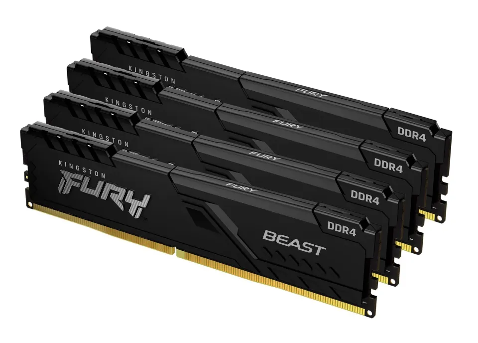 KINGSTON 32GB 3600MT/s DDR4 CL17 DIMM (Kit of 4) FURY Beast Black