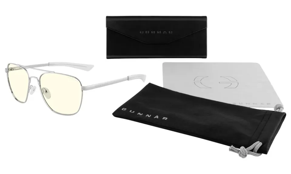 GUNNAR kancelářske/herní brýle MUSTANG CHROME čirá skla BLF 35 GUNNAR focus