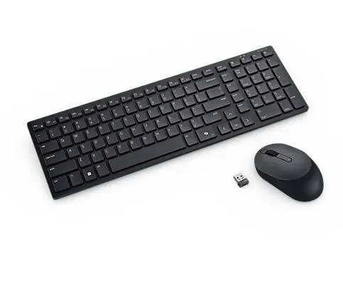 DELL KM555/ Maďarská/ bezdrátová tichá klávesnice + myš/ USB/ černá