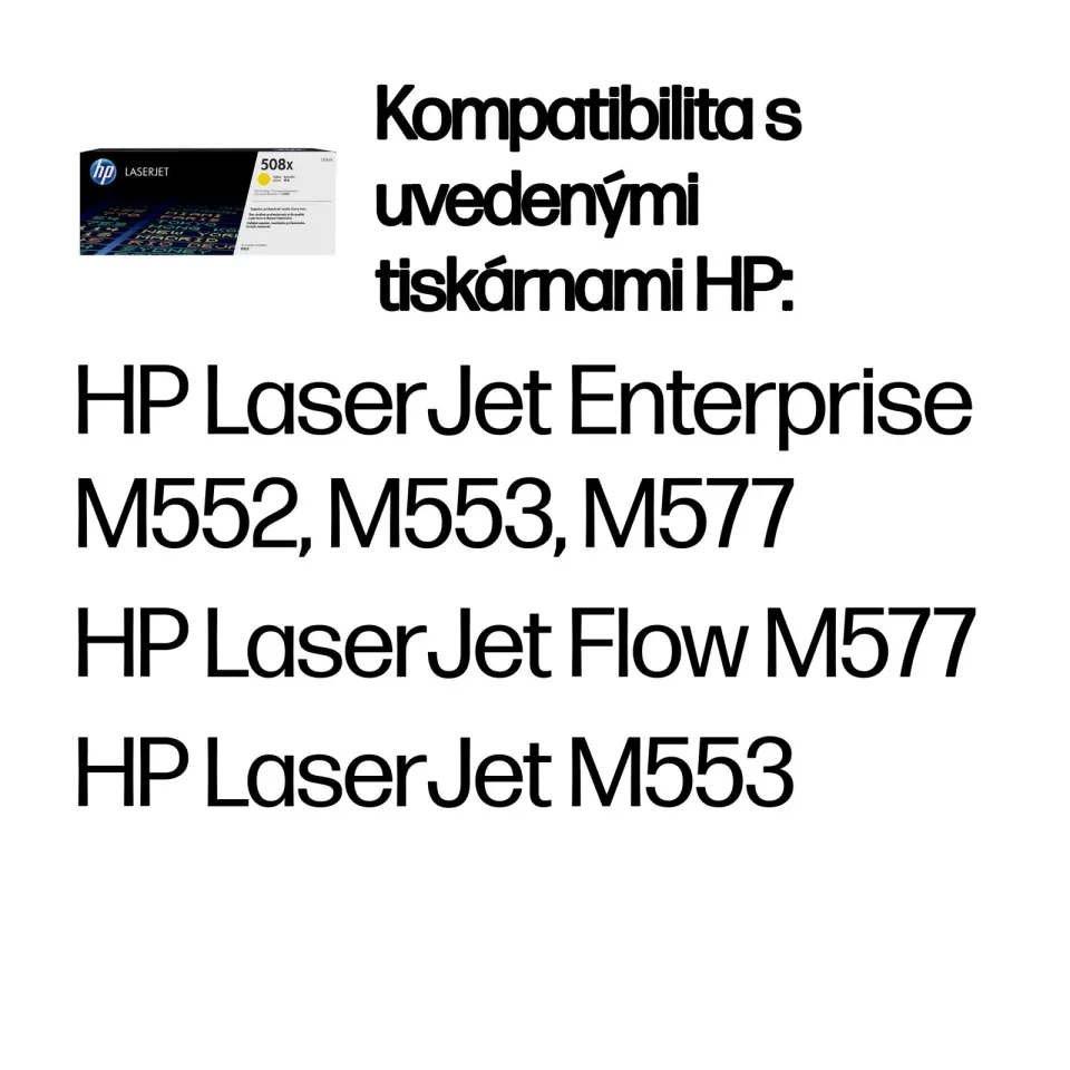 HP CF362X originální toner žlutý č.508X velký cca 9500 str. (yellow HP CLJ M552, M553, žlutá, ColorSphere 3 Jetintelligence )