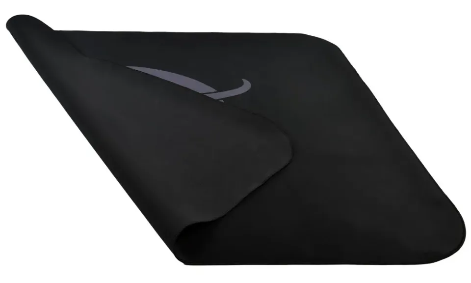 AROZZI Zona Quattro Black Grey/ ochranná podložka na podlahu/ 116 x 116 cm/ černá s šedým logem