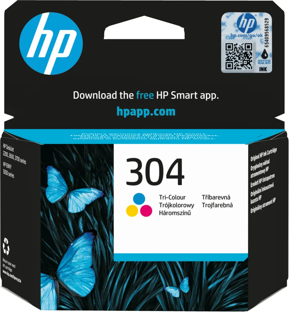 HP 304 Tříbarevná originální inkoustová kazeta