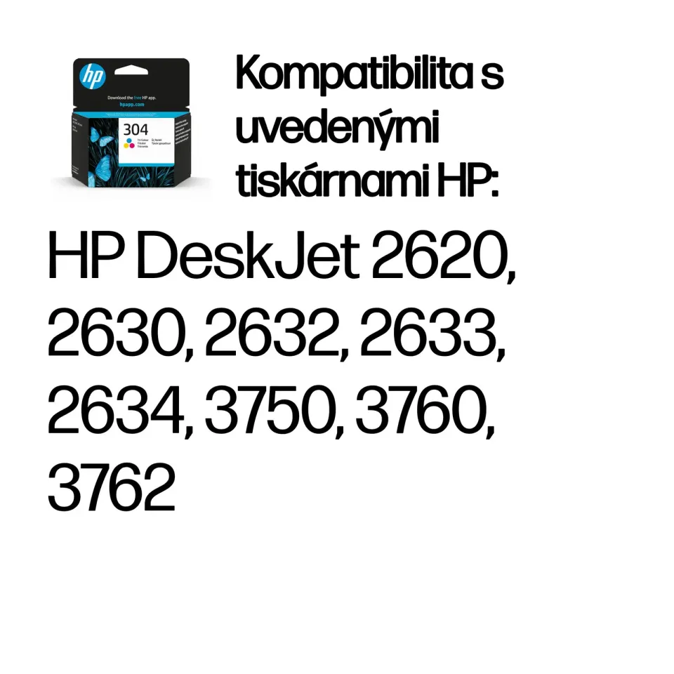 HP 304 Tříbarevná originální inkoustová kazeta