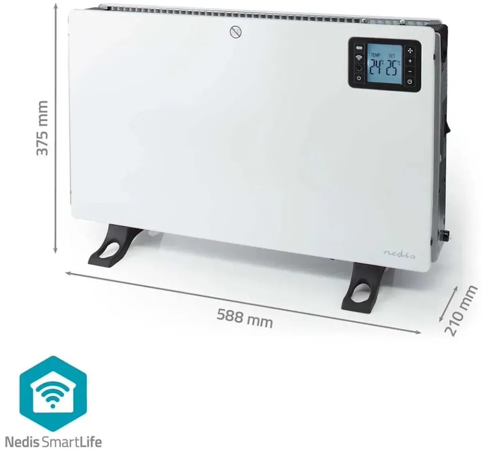 Nedis HTCO50WTW - Chytré Wi-Fi Konvekční Topné Těleso | Termostat | 3 Nastavení