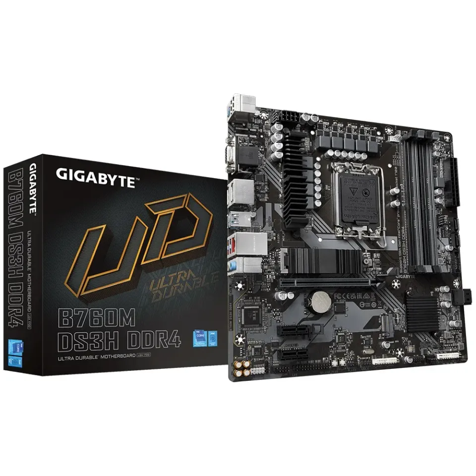 GIGABYTE MB Sc LGA1700 B760M DS3H DDR4, Intel B760, 4xDDR4, 1xDP, 1xHDMI, 1xD-Su