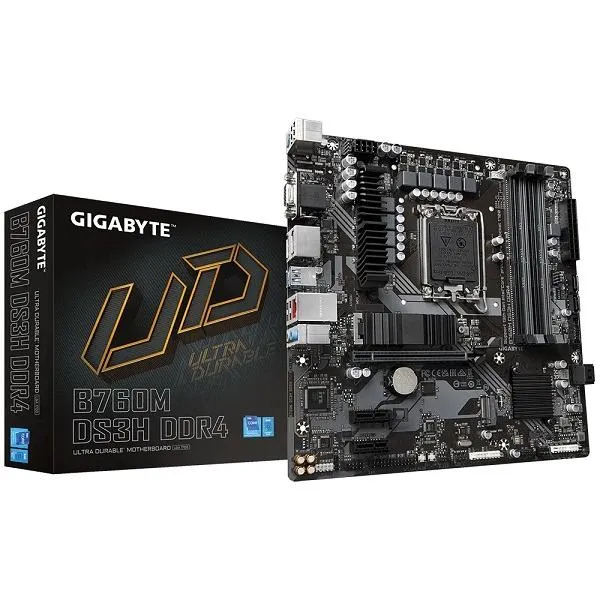 GIGABYTE MB Sc LGA1700 B760M DS3H DDR4, Intel B760, 4xDDR4, 1xDP, 1xHDMI, 1xD-Su