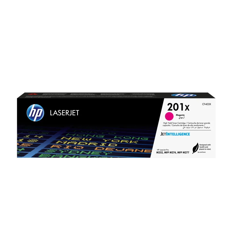 HP CF403X originální toner purpurový č.201X velký cca 2300 str. (HP CLJ M252, M277, M274, magenta, ColorSphere 3 Jetintelligence )