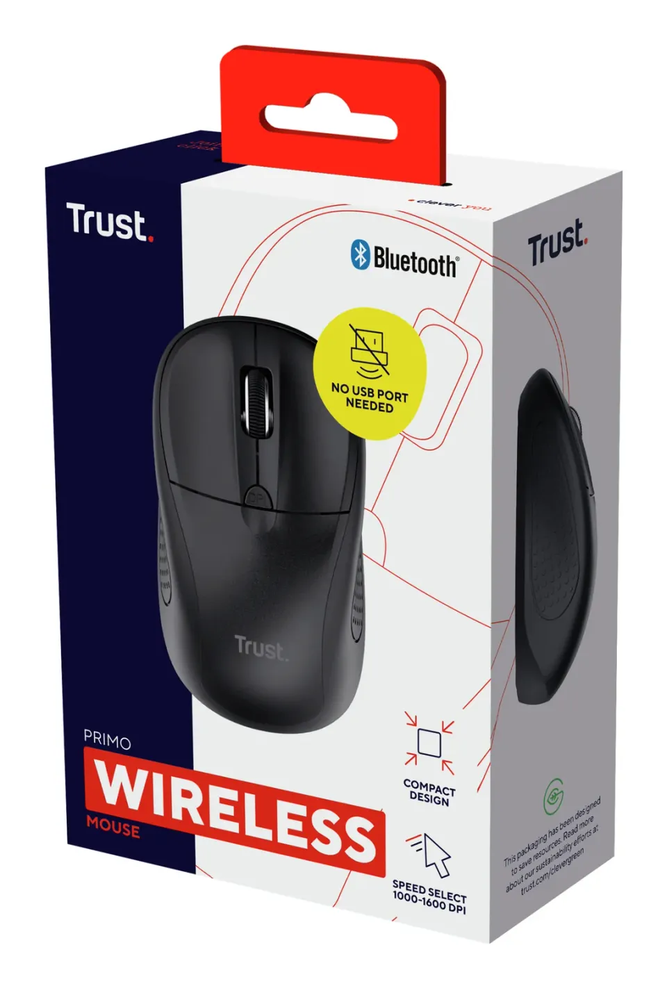 TRUST myš Primo Bluetooth Wireless Mouse, optická, USB, černá