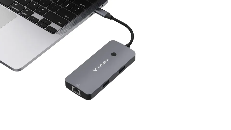 VERBATIM Hub USB-C Pro Multiport 5 Port, 2x USB 3.2, 1x USB-C, HDMI, RJ45, šedá