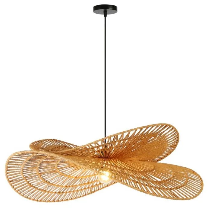 IMMAX BOHO MARIPOSA designové závěsné svítidlo, D80cm, E27, přírodní juta
