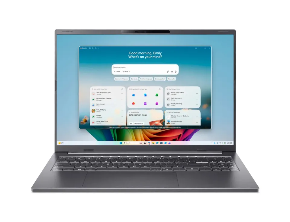 Acer Aspire 16 AI/A16-I71M-75KD/U7-355/16"/WUXGA/16GB/512GB/Intel int/W11H/Gray/2R