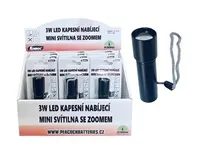 Konnoc S-159 3W LED MINI Metall USB wiederaufladbare Taschenlampe ZOOM