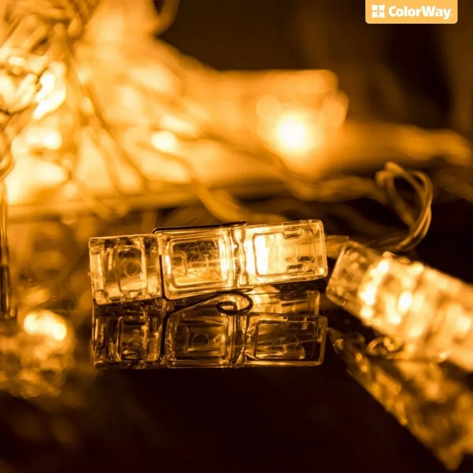 COLORWAY LED fotokolíčky / 20 LED / délka 3 m / teplá bílá/ napájení USB