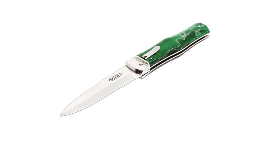 Vyhazovací nůž PREDATOR - ocel N690 241-BRa-1 RAFFIR barevné provedení zelená světlá