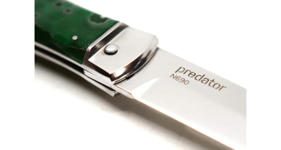 Vyhazovací nůž PREDATOR - ocel N690 241-BRa-1 RAFFIR barevné provedení zelená světlá