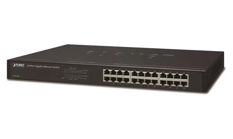 Planet GSW-2401 Switch 24x 10/100/1000, kov, rackmount, fanless