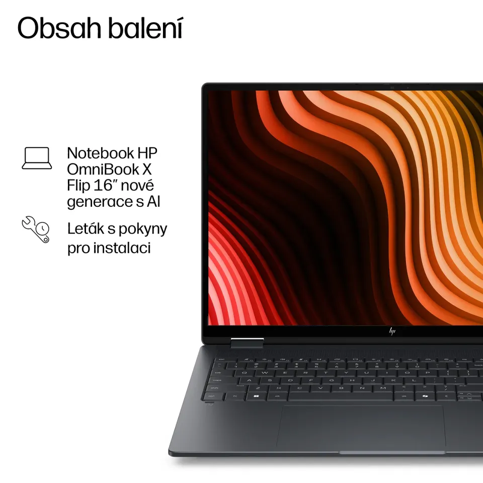 NTB HP OmniBook X Flip NG AI PC 16-cb0002ncx,Ultra 7 355 (8C) 49 NPU TOPs,49 TOPS,Touch/16.0" 3K,16GB,512GB SSD,Win11,2Y