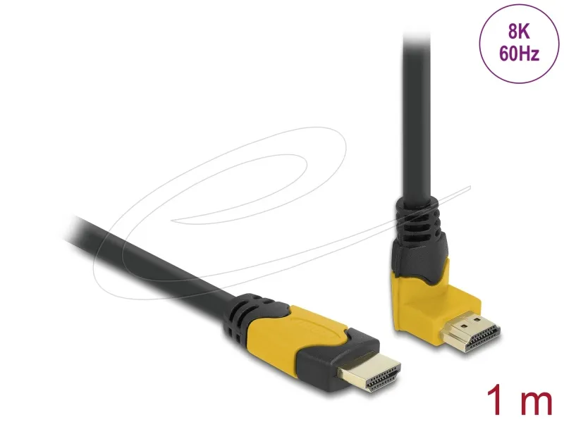 Delock High Speed HDMI kabel samec přímý na samec 90° pravoúhlý nahoru 48 Gbps 8 (86988)