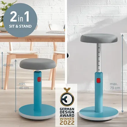 LEITZ Ergonomická balanční židle pro sezení/stání ERGO Cosy Stool, klidná modrá