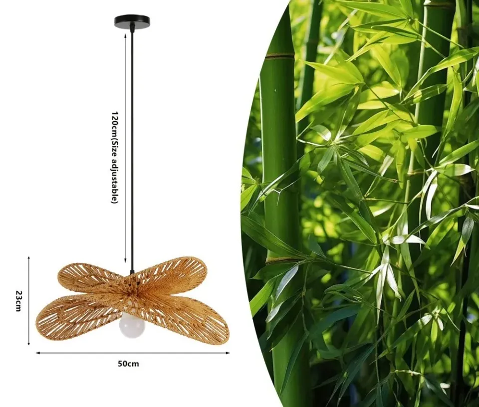 IMMAX BOHO MARIPOSA designové závěsné svítidlo, D50cm, E27, přírodní juta