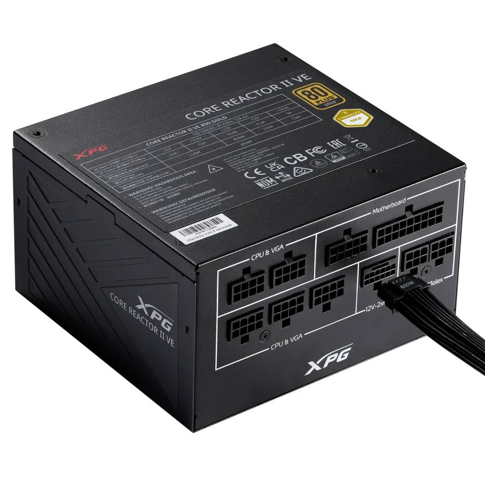 ADATA XPG zdroj CORE REACTOR II VE 750W, 80+ GOLD, Plně Modularní, ATX 3.1