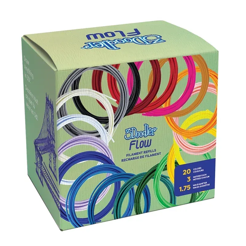 3Doodler FLOW Box Premium 20 PLA barev pro 3D pera - univerzál