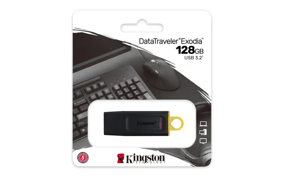 KINGSTON 128GB USB3.2 Gen1 DataTraveler Exodia (Black + Yellow)