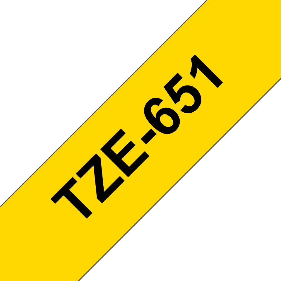 BROTHER TZ-651 24mm, žlutá/černá tisk