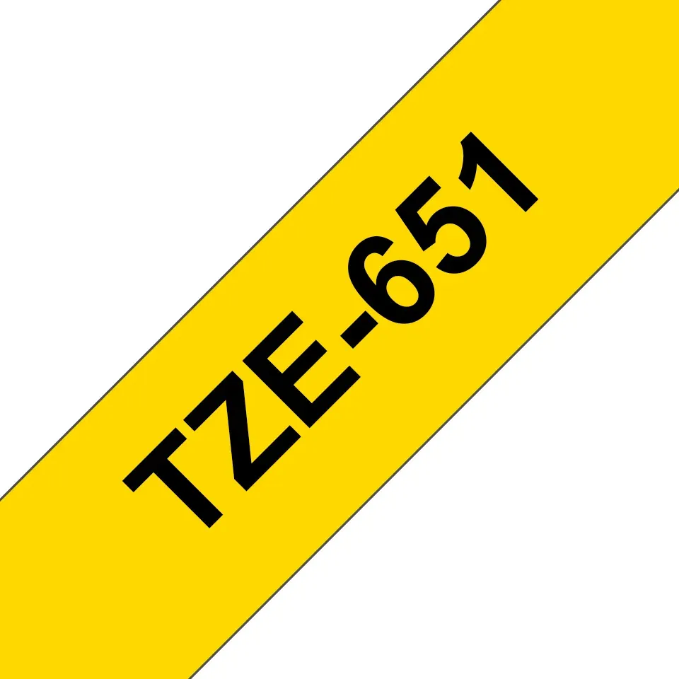 BROTHER TZ-651 24mm, žlutá/černá tisk
