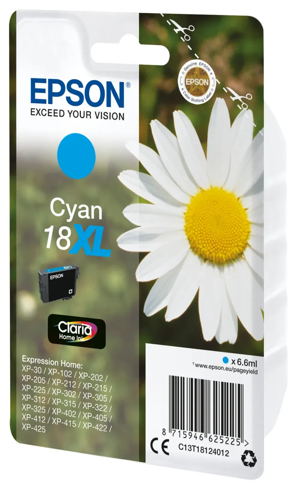 EPSON cartridge T1812 cyan (sedmikráska) XL