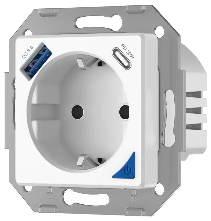 IMMAX NEO SMART chytrá vnitřní zásuvka bez kolíku (typ F)/ 16A/ 1x USB/ 1x USB-C/ PD 20W/ Zigbee/ LIDL/ TUYA