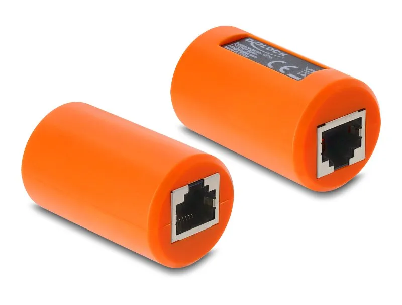 Delock Adaptérová spojka RJ45 ze zásuvky na zásuvku Cat.6A, stíněná, s ochranou