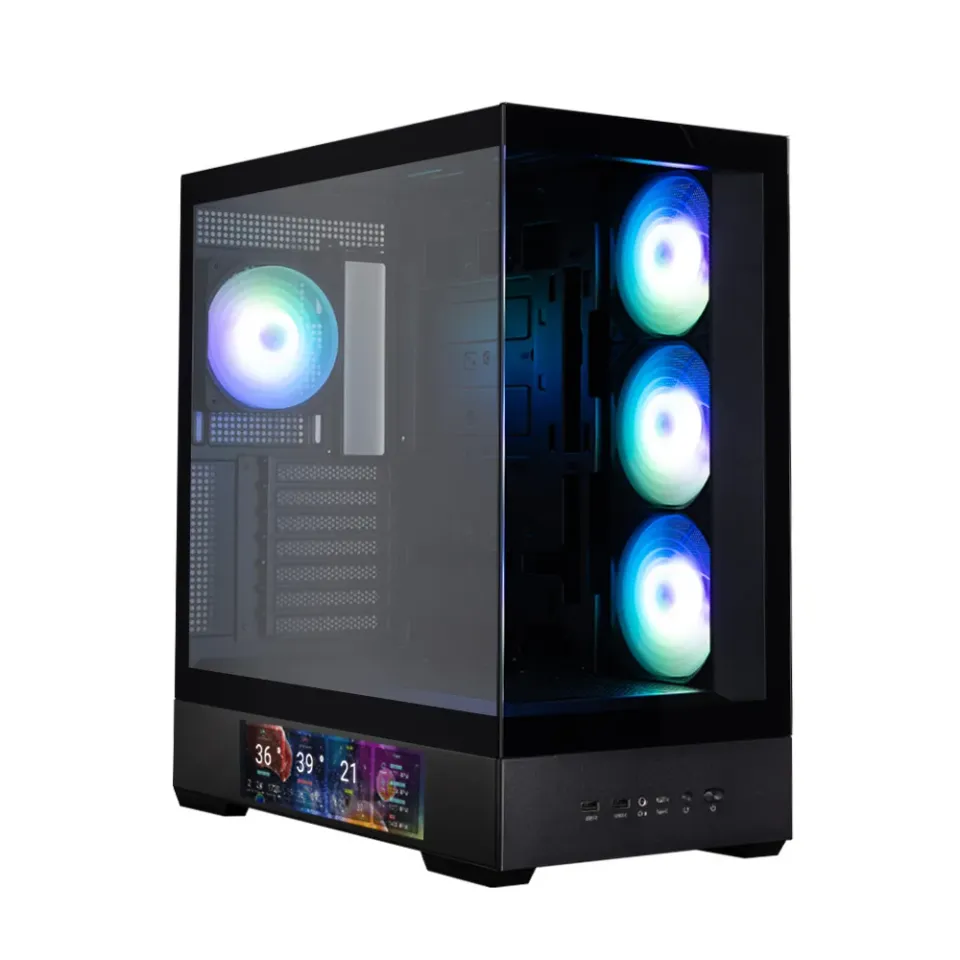 Zalman skříň P40 DS / ATX / 4x120mm ARGB fan / 2xUSB 3.0 / USB-C / displej / panoramatická / černá