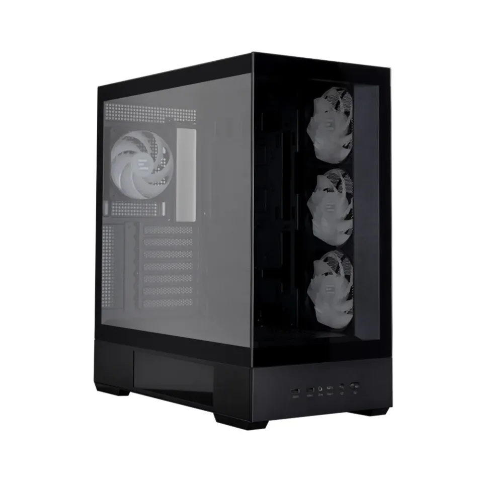 Zalman skříň P40 DS / ATX / 4x120mm ARGB fan / 2xUSB 3.0 / USB-C / displej / panoramatická / černá